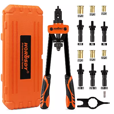 $59.99 • Buy 14  Nutsert Riveting Gun Rivet Nut Tool Set Metric & SAE Mandrels Rivnut Wt Case