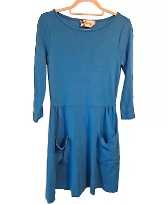 Boutique By Jaeger Womans Size S Blue Long Sleeve Dress Pockets • £14.99