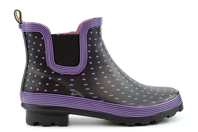£20.99 • Buy Womens Ankle High Wellington Boots Ladies Low Heel Wellies Waterproof Polka Dot