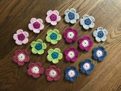 Hand Crochet 100% Cotton Flowers/Embellishments/Applique - Ideal For Craft • £3.50