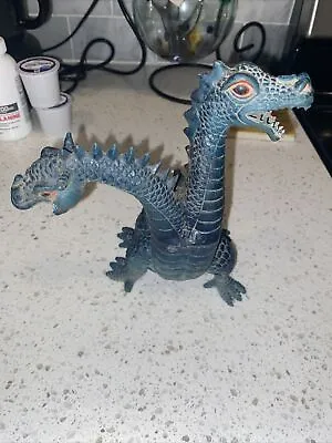 Rare Vintage Imperial Two Headed Dragon Blue Green 8  Toy Figure 1983 Hong Kong  • $20