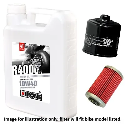 Kawasaki ZX-6R ZX600P7F 2007 Ipone R4000 RS 10w40 / K&N Filter Kit • £42.90