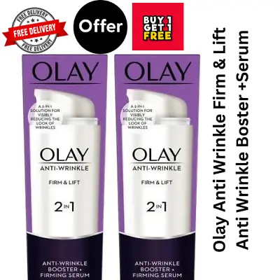 (X2) Olay Anti-Wrinkle Firm & Lift 2 In1 Day Cream And Firming Serum 50 Ml • £25.96