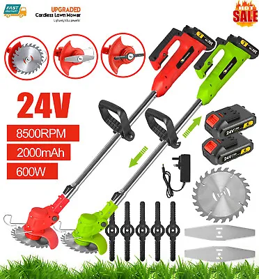 8500RPM Grass Trimmer Cordless Garden Strimmer With Blades & 2 Battery & Charger • £34.99