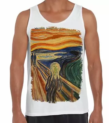 Edvard Munch The Scream Large Print Men's Vest Tank Top - Fine Art Design • £12.95