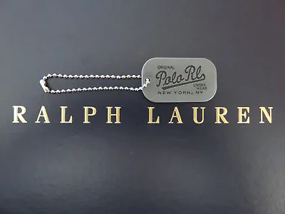 Polo RALPH LAUREN POLO RL New York Metal Gunmetal Dog Tag NEW • $5.24