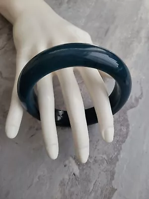 Vintage Classic Chunky Lucite Domed Bangle Bracelet Stack Teal  • $12.57