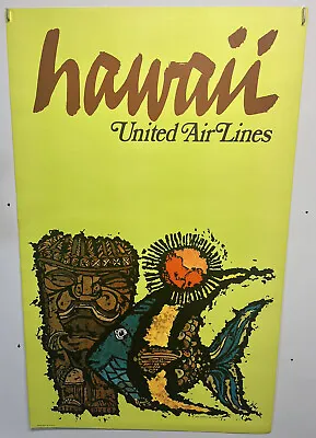 Original Vintage Travel Poster United Airlines Hawaii Jebray • $350