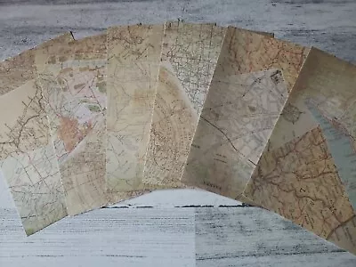 6 Pieces Of Map  Scrapbook Paper 4x6 Photo Mats #1464 • $1.39