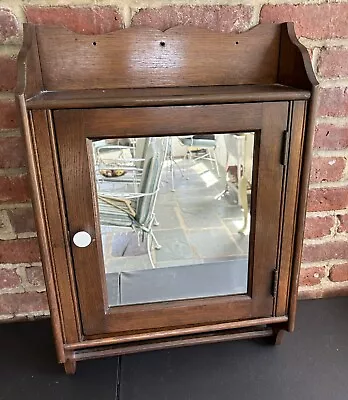 Antique Oakwood Towel Cabinet Bathroom Mirror Vanity Medicine Cabinet • $450