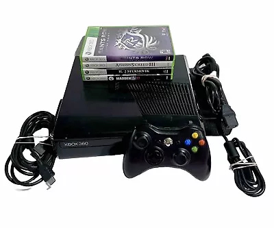 Microsoft Xbox 360 S Slim 250GB Console Bundle 4 Games Cleaned & Tested • $99.99