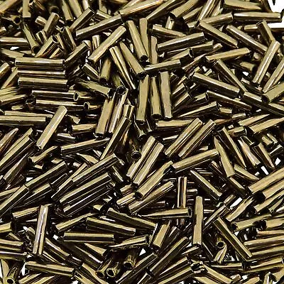 Miyuki Slender Bugle Beads 1.3x6mm 13 Gram Tube Metallic Bronze • $6.29