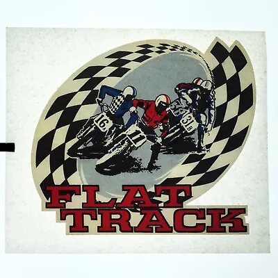 Authentic VINTAGE Flat Track Motorcycle Racing Heat Transfer Iron On • $10