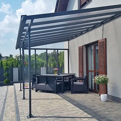 Patio Cover Canopia Feria 3 Pat Canopia 3 Veranda Patio Cover In Grey 3 X 5.46m • £1689.99