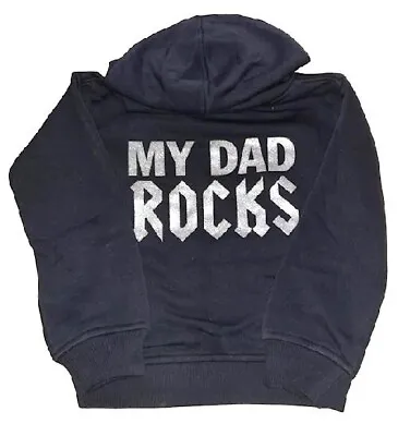 MY DAD ROCKS Black Hoodie 6-12 Month Darkside ROCK Clothing  NEW Stock Clearance • £15