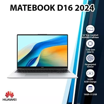 Huawei MateBook D 16 2024 Windows 11 PC Laptop (12th/i5/16GB+512GB/Global Ver.) • $1390.99