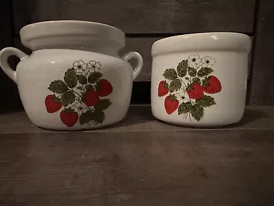 McCoy Strawberry Bean Pot (9189) And Jar (657) • $30