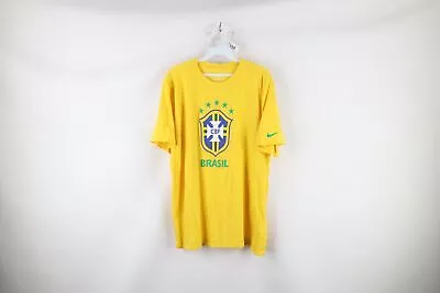 $31.45 • Buy Nike Mens Size XL Spell Out Brasil Soccer Futbol World Cup Short Sleeve T-Shirt