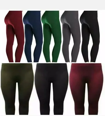 £6.95 • Buy Ladies New Winter Thick Fleece Lined Stretchy Thermal Leggings Jeggings Pants