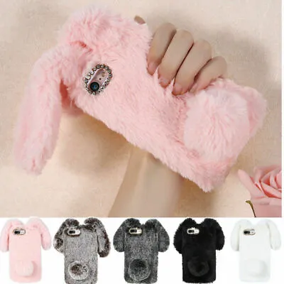 Rabbit Fur Plush Fuzzy Phone Case For Huawei Mate 40 Nova 7 P30 P40 Pro Honor 50 • $5.40