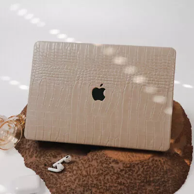 Morandi Brown Crocodile PU Leather Shell Case Cover For MacBook Pro MacBook Air • $28.99