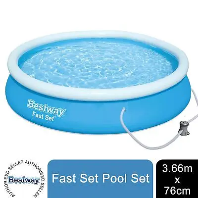 Bestway Fast Set Swimming Pool Inflatable With Filter Pump 12ft • £99.99