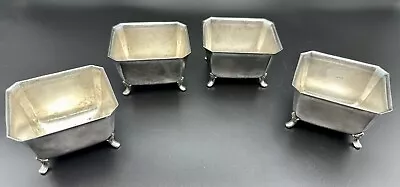 Vtg Silver Plate Footed Nut - Candy - Salt Cellar - Condiment Dish - Set Of 4 • $40