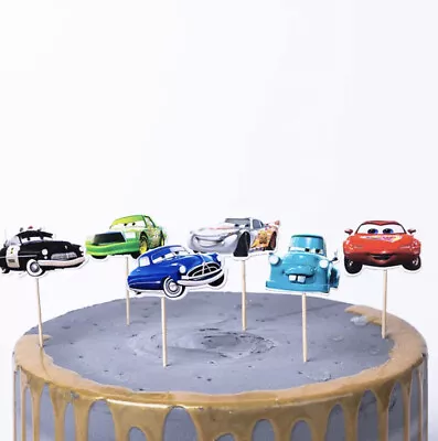 £3.99 • Buy 24PCS CARS CAKE TOPPERS PICKS Birthday Party Lightning McQueen Mater