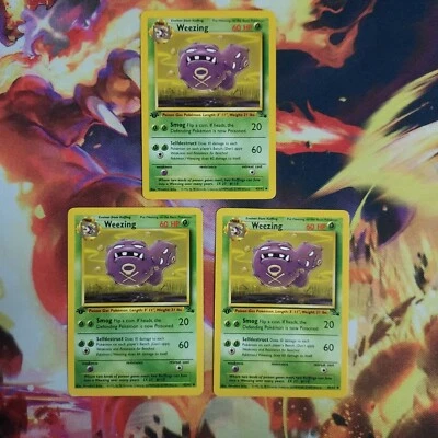 $1.50 • Buy Pokémon TCG Weezing Fossil 45 Regular 1st Edition Uncommon X3