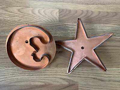 Vintage Martha Stewart By Mail Man In Moon & Star Large Copper Cookie Cutters • $59.95