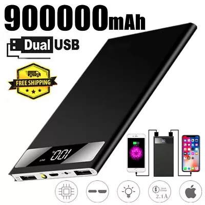 900000mAh Portable Power Bank Pack Dual USB External Battery Charger For IPhone • $26.85