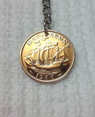 £3.45 • Buy Celebration Gift GENUINE Half Penny Coin Keyring Fob FREE P&P