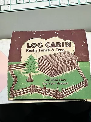 Marx-Log Cabin Rustic Fence And Tree Playset-In Box • $7.95