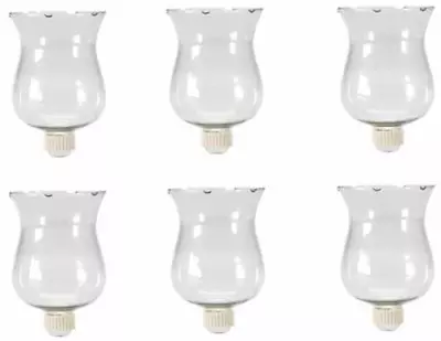 $39.99 • Buy 6 Large Clear Glass Votive Candle Holder Cups With Rubber Covered Peg Bottoms