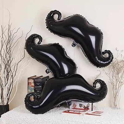 Black Moustache Large Foil Balloons Men's Birthday Father's Day Boy Balons Decor • $11.19