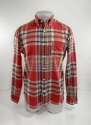 J CREW- INDIAN MADRAS Plaid Check Mens Slim Fit Md. Shirt • $29.11