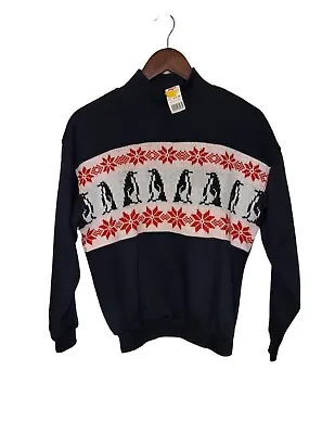 Vintage Justin Allen 80s Sweater Penguins Holiday New With Tags Women's  Medium • $37.50