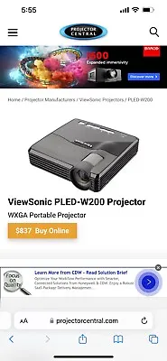 View Sonic Pled-W200 DLP LED Projector  • $65