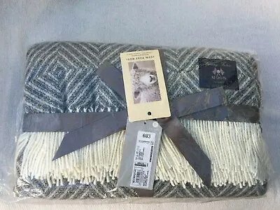 M & S Home Throw 140cm X 185cm Colour Charcoal Mix 97% Wool 3% Other Fibres New • £65
