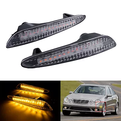 For Mercedes Benz W211 2003-2006 Amber LED Bumper Side Marker Light Clears Lens • $25.99