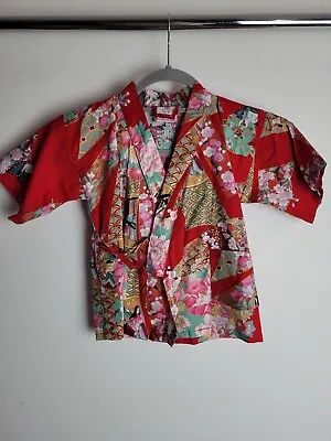 Japanese Girls Yukata Kimono Age 3 4 5 Cotton • £8