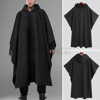 INCERUN Men Gothic Shawl Hooded Poncho Cape Cloak Hippie Punk Coat Jacket Shirts • $46.50