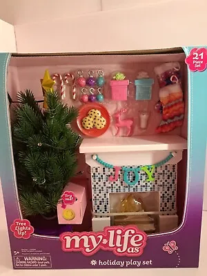 Nwt My Life  Holiday Play Set Christmas Tree Lights Up!! For 18  Dolls Nib Nrfb  • $52.99