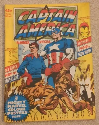 Captain America Summer Special All Posters Attached. VG+/FN- (1979 Marvel UK) • £7