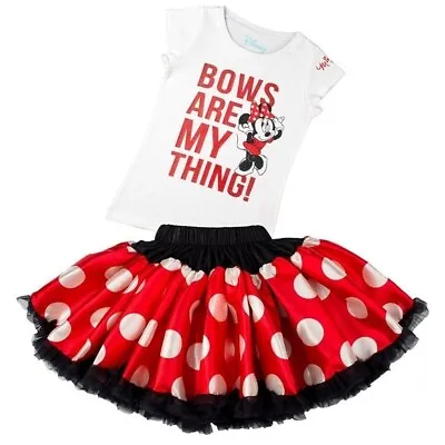 DISNEY Tutu Couture Minnie Mouse Top & Skirt Set - M 7/8 - Bows Are My Thing • $34.99