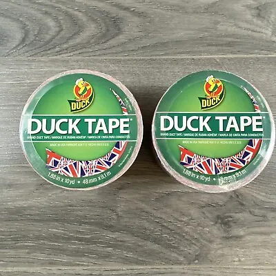 $24.99 • Buy Lot Of 2-Duck Brand 1.88 In X 10 Yds United Kingdom Flag DESIGN DUCT TAPE ~ NEW