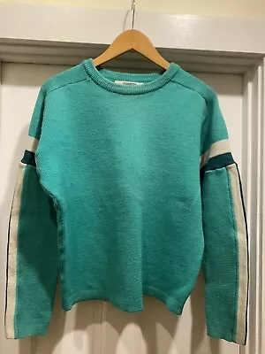 Vintage Mens Large Profile Spirts NH Wool Sweater Ski Winter Race Green L • $31.99