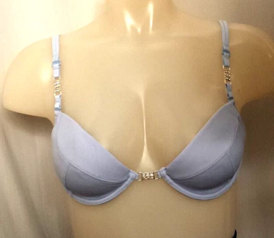 £4.99 • Buy + Blue 34C 75C Bra Nylon/elastane Slightly Padded Stretch Straps Diamantes AVON
