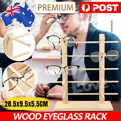$16.85 • Buy Wood Sunglass Display Rack Shelf Durable Wooden Eyeglasses Show Stand Holder