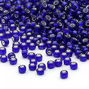 Size 8/0 Silver Lined Cobalt Blue Matsuno Glass Seed Beads 20gm ~600 Beads • $2.49